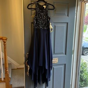 Navy, black tie attire, Sparkle top
